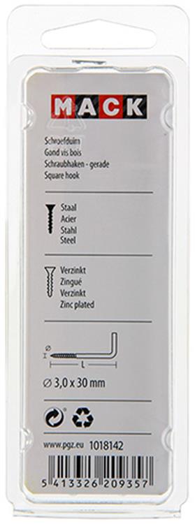 Mack 1018142 - vis à pouce en acier galvanisé 50 pcs 3,0 x 30 mm | 5 pièces