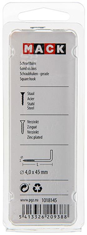 Mack 1018145 - vis à pouce en acier galvanisé 26 pcs 4,0 x 45 mm | 5 pièces