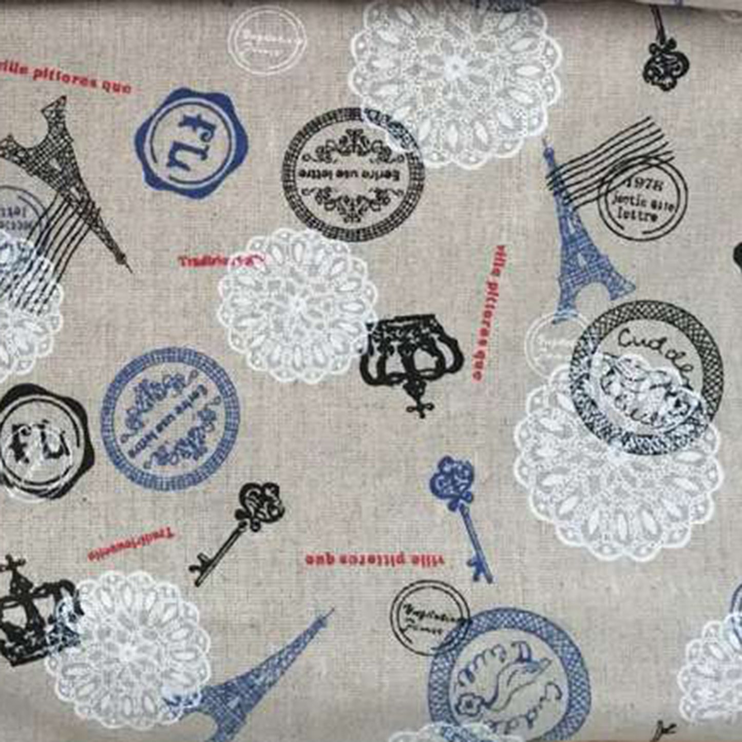 Vaessen creative • tissu coton imprimé 50x70cm serviette eiffel