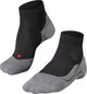 Falke ru4 chaussettes de course courtes en coton anti-ampoules en matériau fonctionnel femme noir - taille 37-38