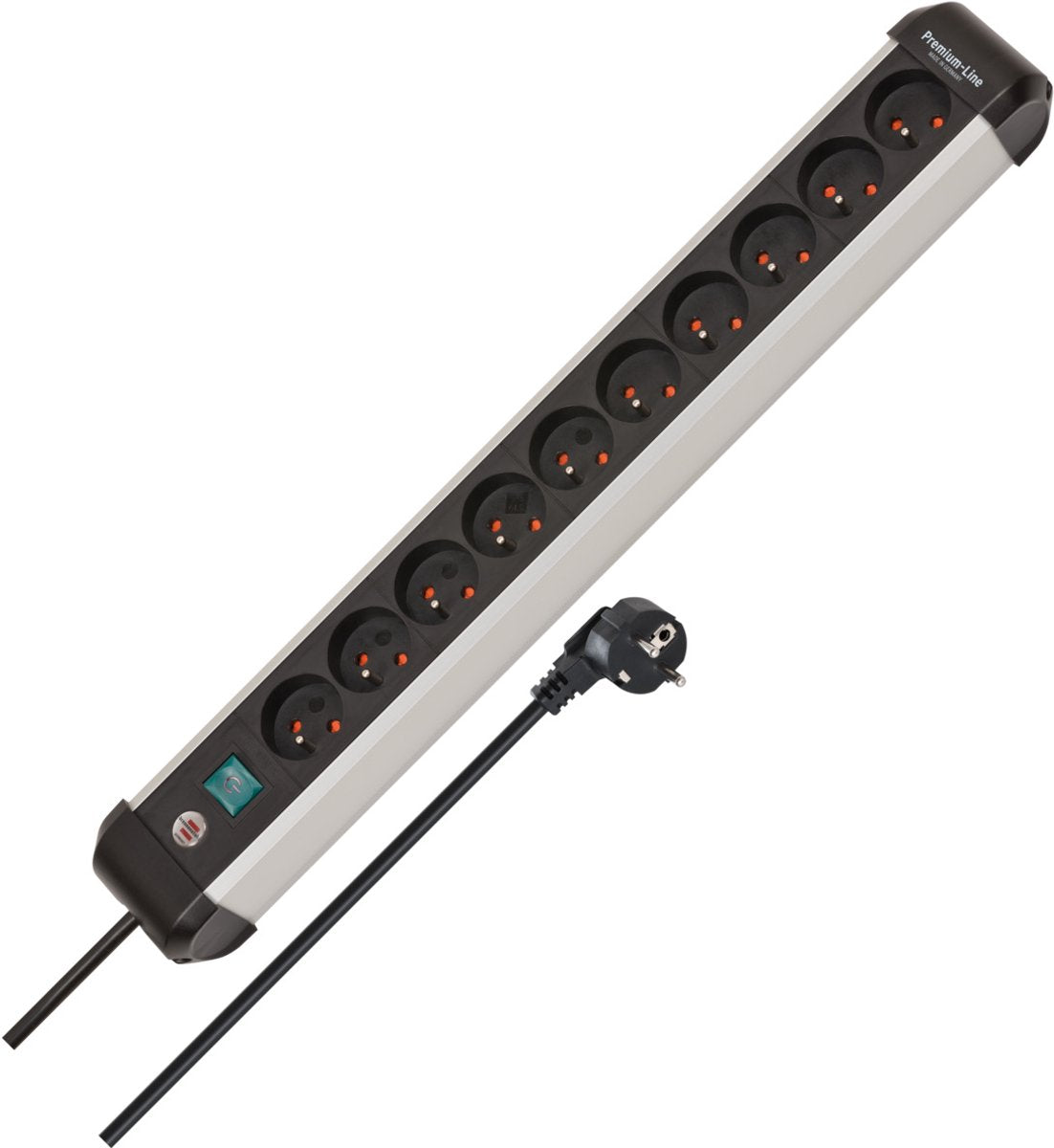 Prise Brennerstuhl premium-alu-line 10 voies 3 m h05vv-f 3g1,5 broches terre