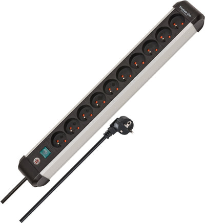 Prise Brennerstuhl premium-alu-line 10 voies 3 m h05vv-f 3g1,5 broches terre