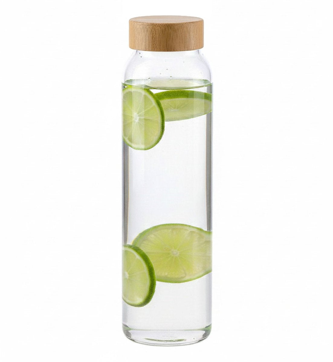 Gourde en verre Alpina Gourde de sport - transparente - avec bouchon en bambou - 1000 ml