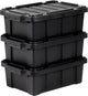 Iris power box boîte de rangement robuste - 12,5l - 100% plastique recyclé - noir - lot de 3