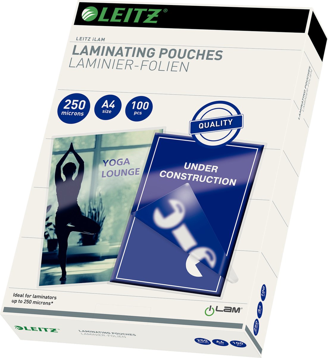 Leitz ilam - pochettes de plastification - a4 - 250 microns - 100 pièces