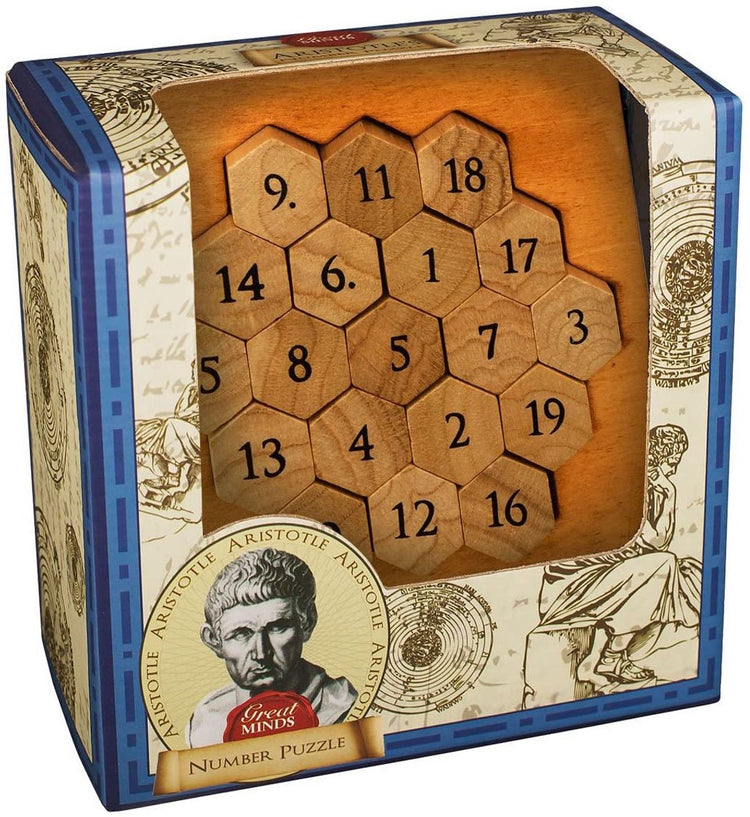 Puzzle de professeur en bois, casse-tête avec nombres d'aristote, éducatif.