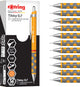 Porte-mine Rotring tikky | hb 0,7 mm | manche souci (orange) | léger avec poignée en caoutchouc | 12 pièces