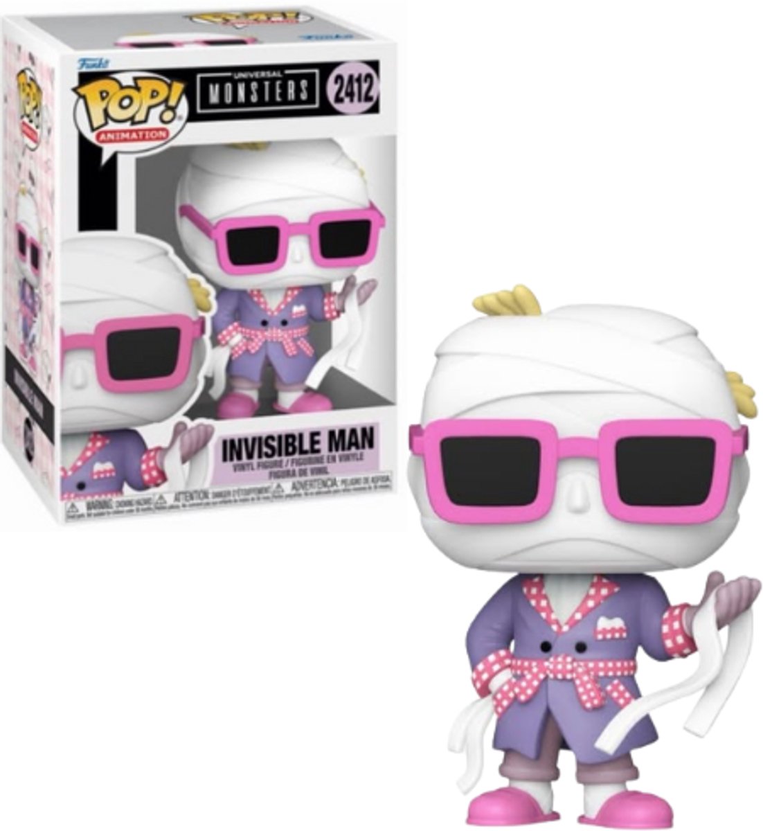 Funko-pop ! animation : monstres universels - homme invisible #2412