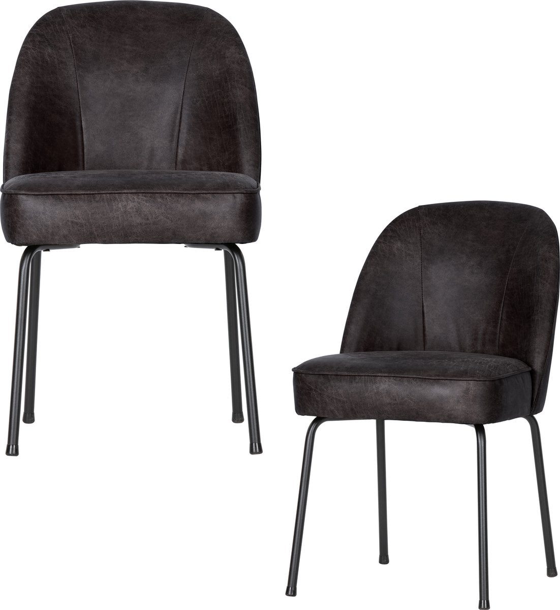 Chaises de salle à manger Woood vogue - cuir - noir - lot de 2