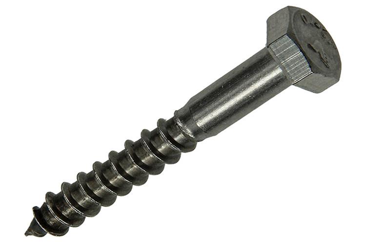 Mack 1020013 - boulon fileté à bois en acier inoxydable 7 pièces 8 x 60 mm | 5 pièces