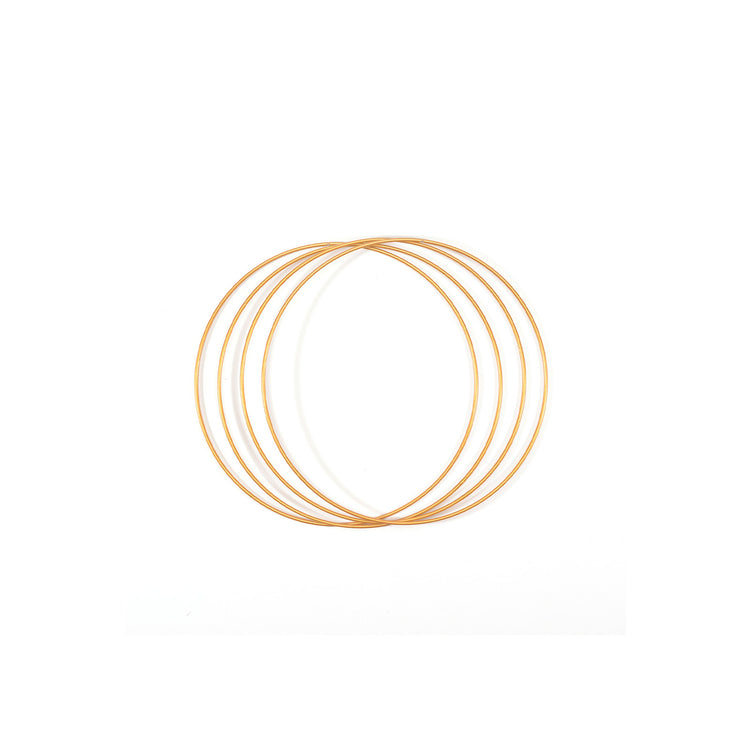 Vaessen creative • set d'anneaux en métal ø20cm 3mm or 4x