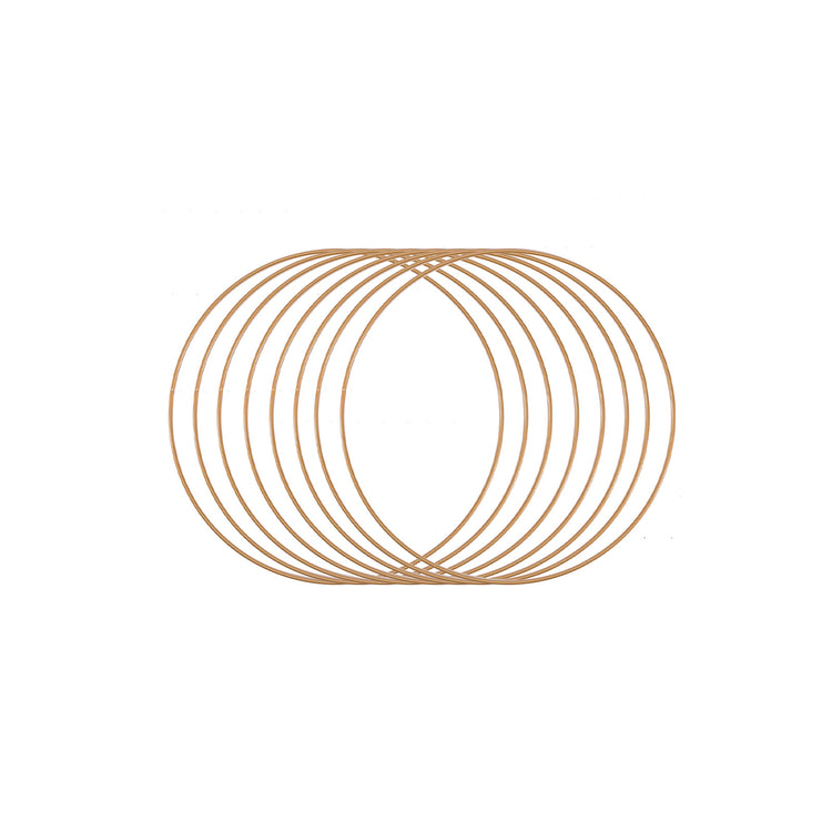 Vaessen creative • set d'anneaux en métal ø20cm 3mm or antique 8x