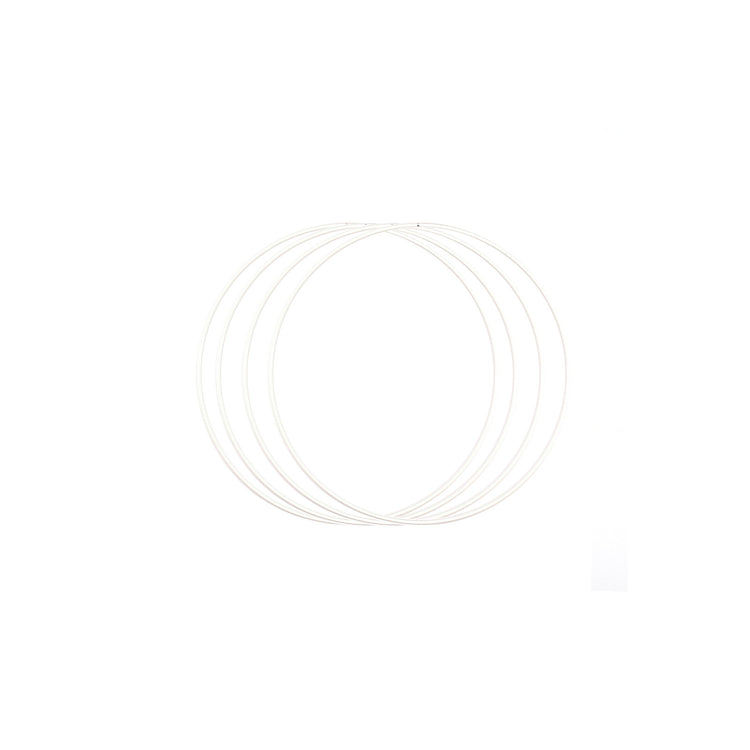 Vaessen creative • set d'anneaux métalliques ø20cm 3mm blanc 4x