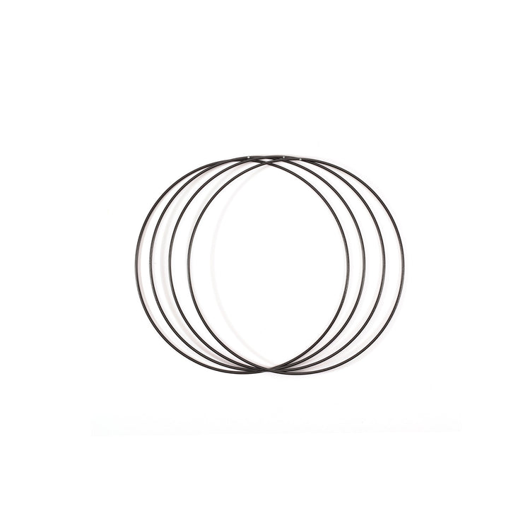 Vaessen creative • set d'anneaux métalliques ø20cm 3mm noir 4x