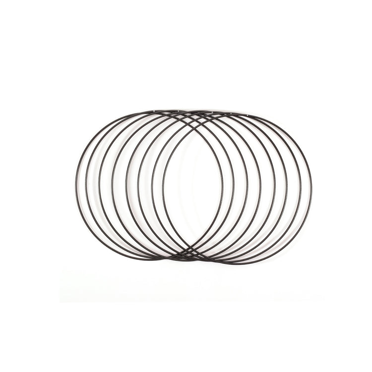 Vaessen creative • set d'anneaux métalliques ø20cm 3mm noir 8x