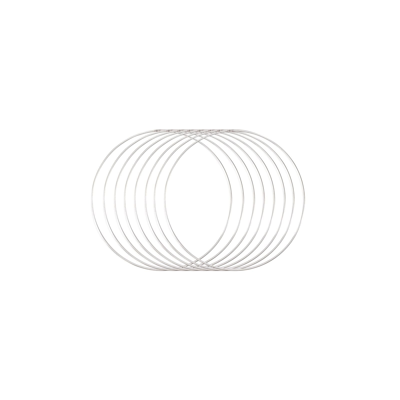 Vaessen creative • set d'anneaux en métal ø15cm 3mm argent 8x