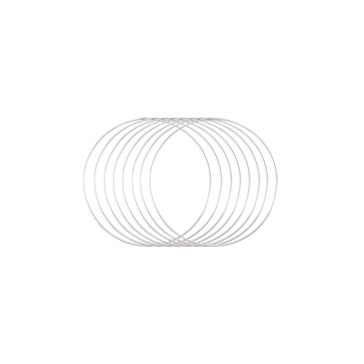 Vaessen creative • set d'anneaux en métal ø15cm 3mm argent 8x