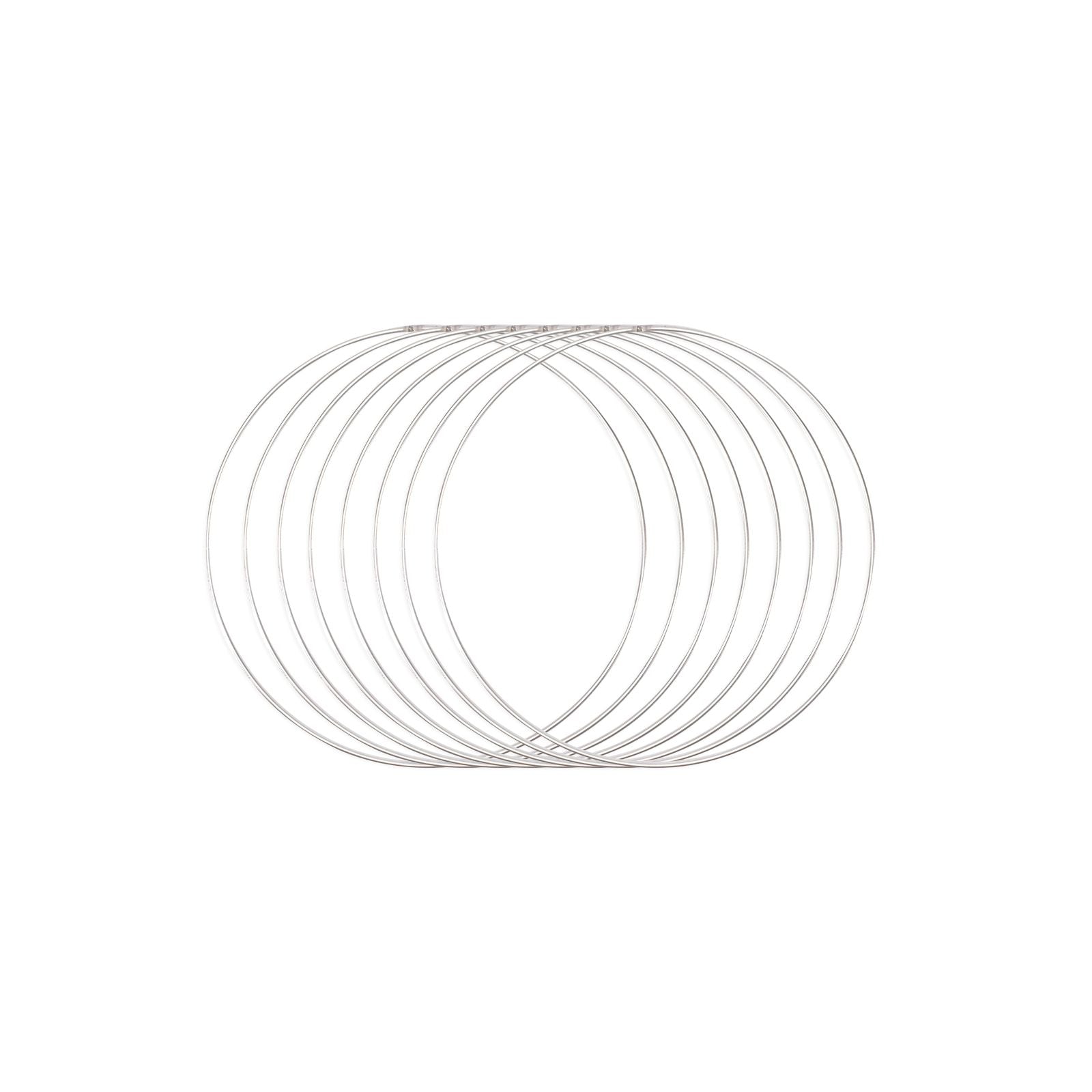 Vaessen creative • set d'anneaux en métal ø20cm 3mm argent 8x