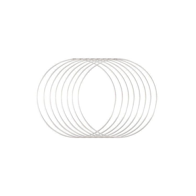Vaessen creative • set d'anneaux en métal ø20cm 3mm argent 8x