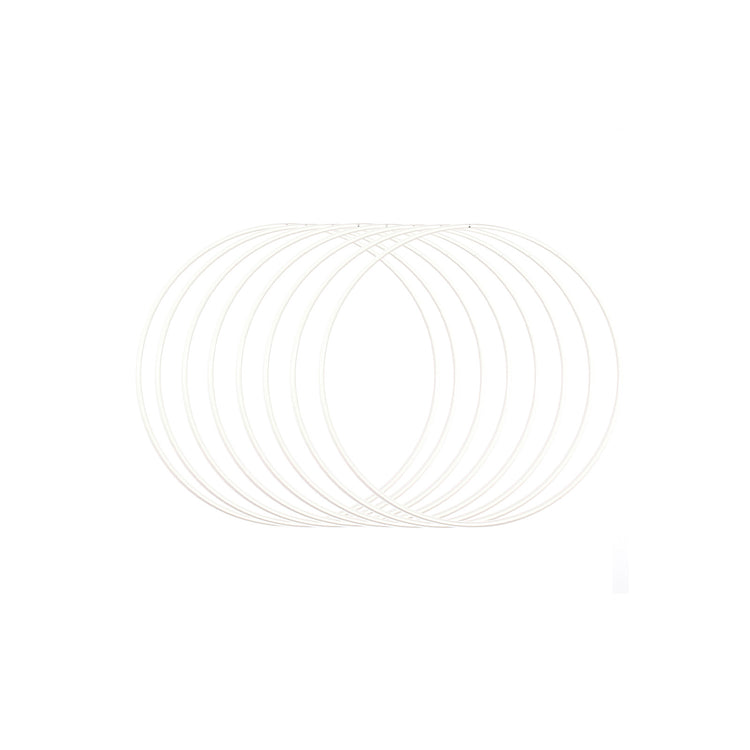 Vaessen creative • set d'anneaux métalliques ø20cm 3mm blanc 8x