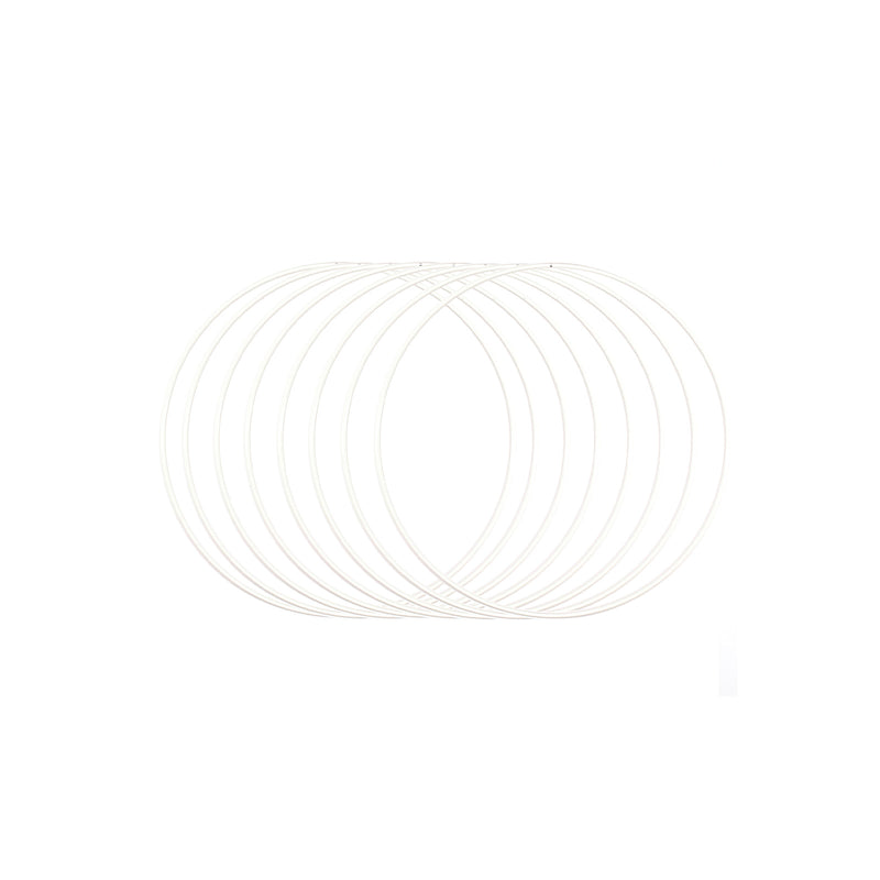 Vaessen creative • set d'anneaux métalliques ø20cm 3mm blanc 8x