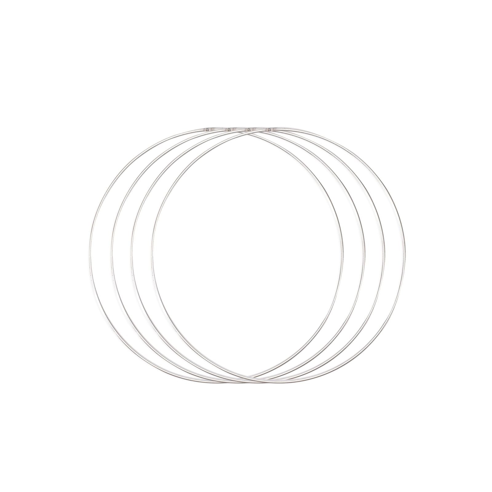Vaessen creative • set d'anneaux en métal ø25cm 3mm argent 4x