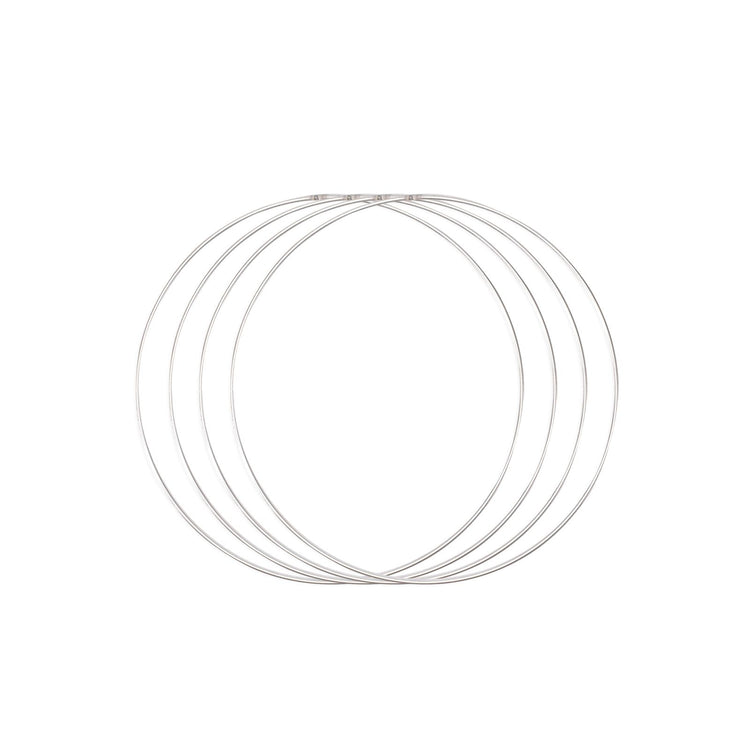 Vaessen creative • set d'anneaux en métal ø25cm 3mm argent 4x