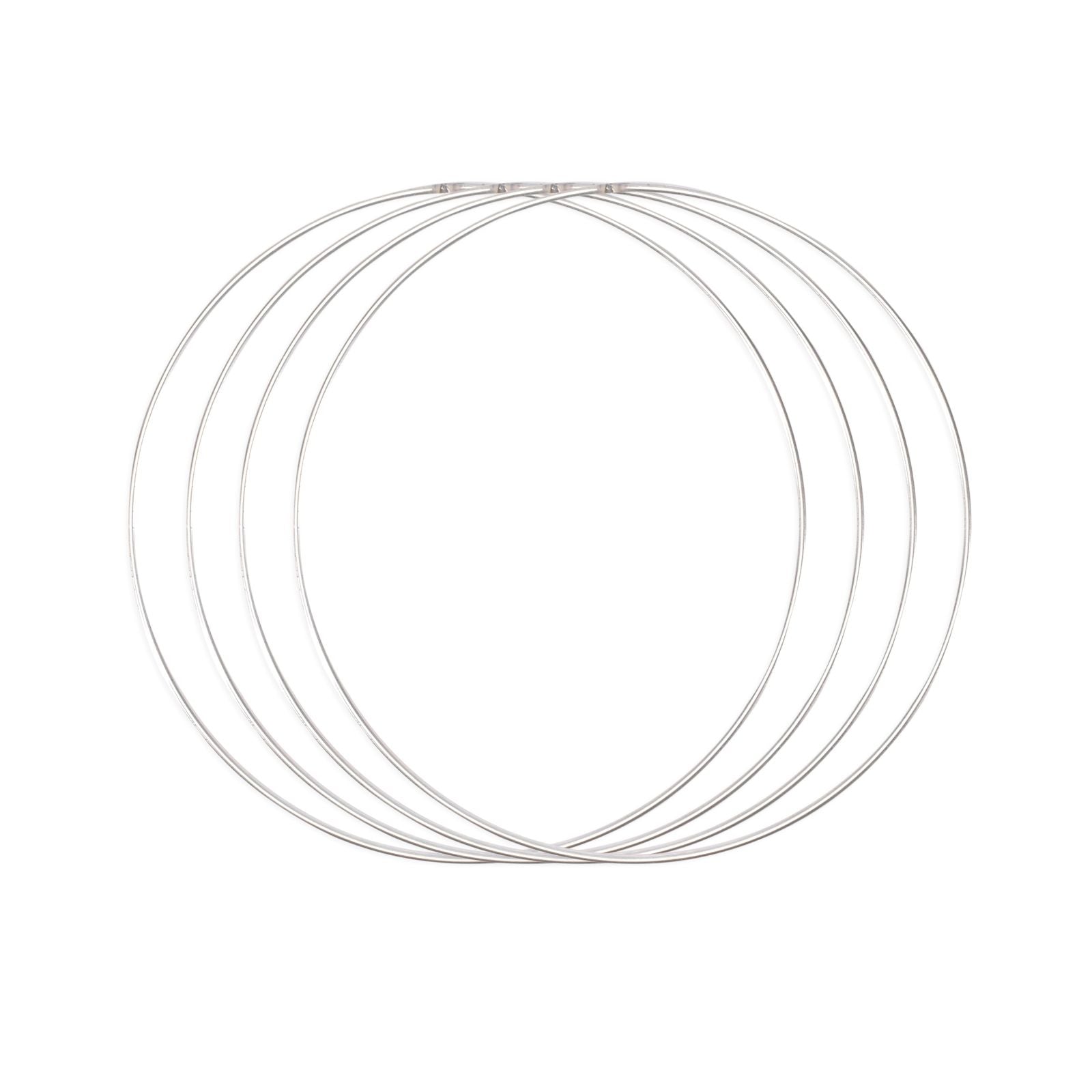 Vaessen creative • set d'anneaux en métal ø30cm 3mm argent 4x