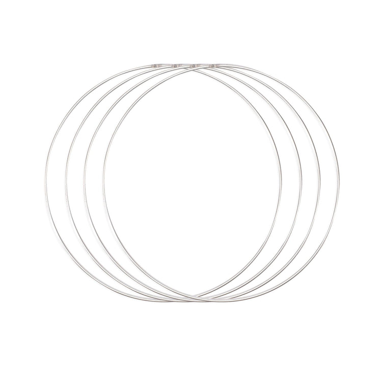 Vaessen creative • set d'anneaux en métal ø30cm 3mm argent 4x
