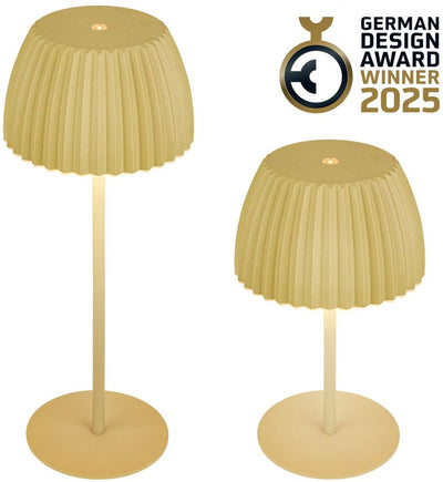 B.k.licht briloner champ - lampe de table rechargeable - lampe sans fil - dimmable au toucher - pour l'intérieur et l'extérieur - lauréat du prix du design allemand 2025 - vert lime - ø14,5 x 36,5 cm