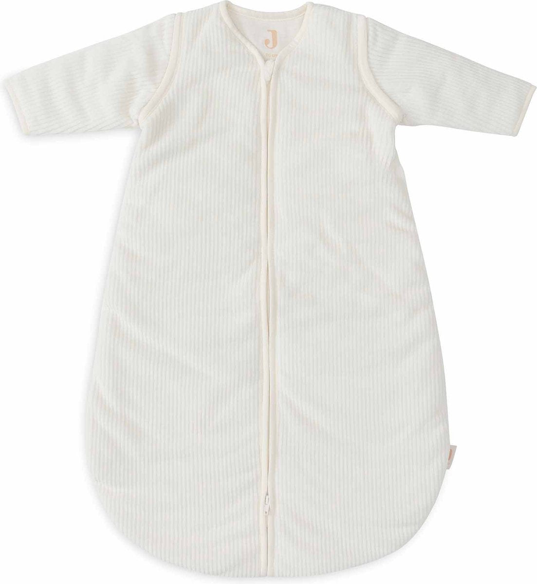 Jollein gigoteuse hiver avec manche zippée 90cm - ronde - côtes ivoire - gigoteuse d'hiver