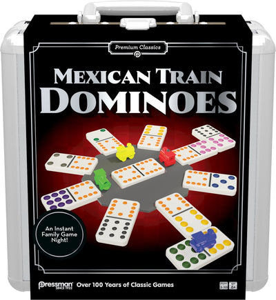 Dominos train mexicain Goliath en tôle - valise - jeu d'action - domino - jeu familial - 1 à 8 joueurs