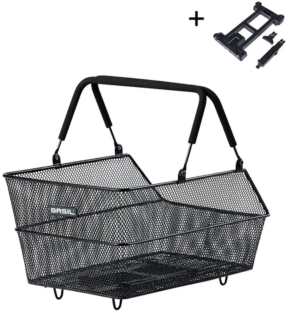 Basil Cento Mik - Panier à vélo - à l'arrière - noir
