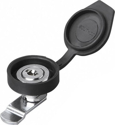Serrure de chargement Twinny - pour porte-vélos avec attelage ergonomique - avec deux clés - plaque de recouvrement en plastique empêche la saleté de pénétrer dans la serrure