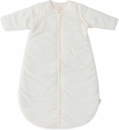Jollein gigoteuse hiver avec manche zippée 60 cm - ronde - côtes ivoire - gigoteuse d'hiver