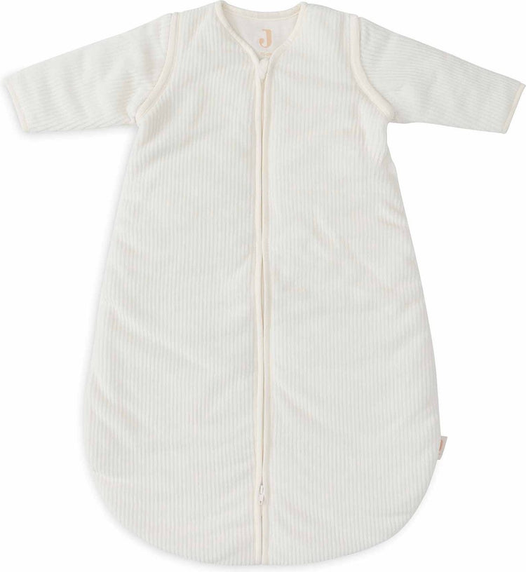 Jollein gigoteuse hiver avec manche zippée 60 cm - ronde - côtes ivoire - gigoteuse d'hiver