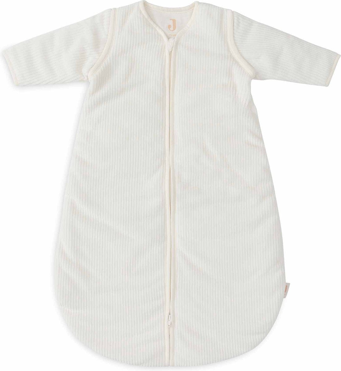 Jollein gigoteuse hiver avec manche zippée 110cm - ronde - côtes ivoire - gigoteuse d'hiver