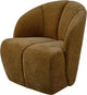 Fauteuil pivotant Woood mojo - tissu côtelé - jaune miel - 75x68x77