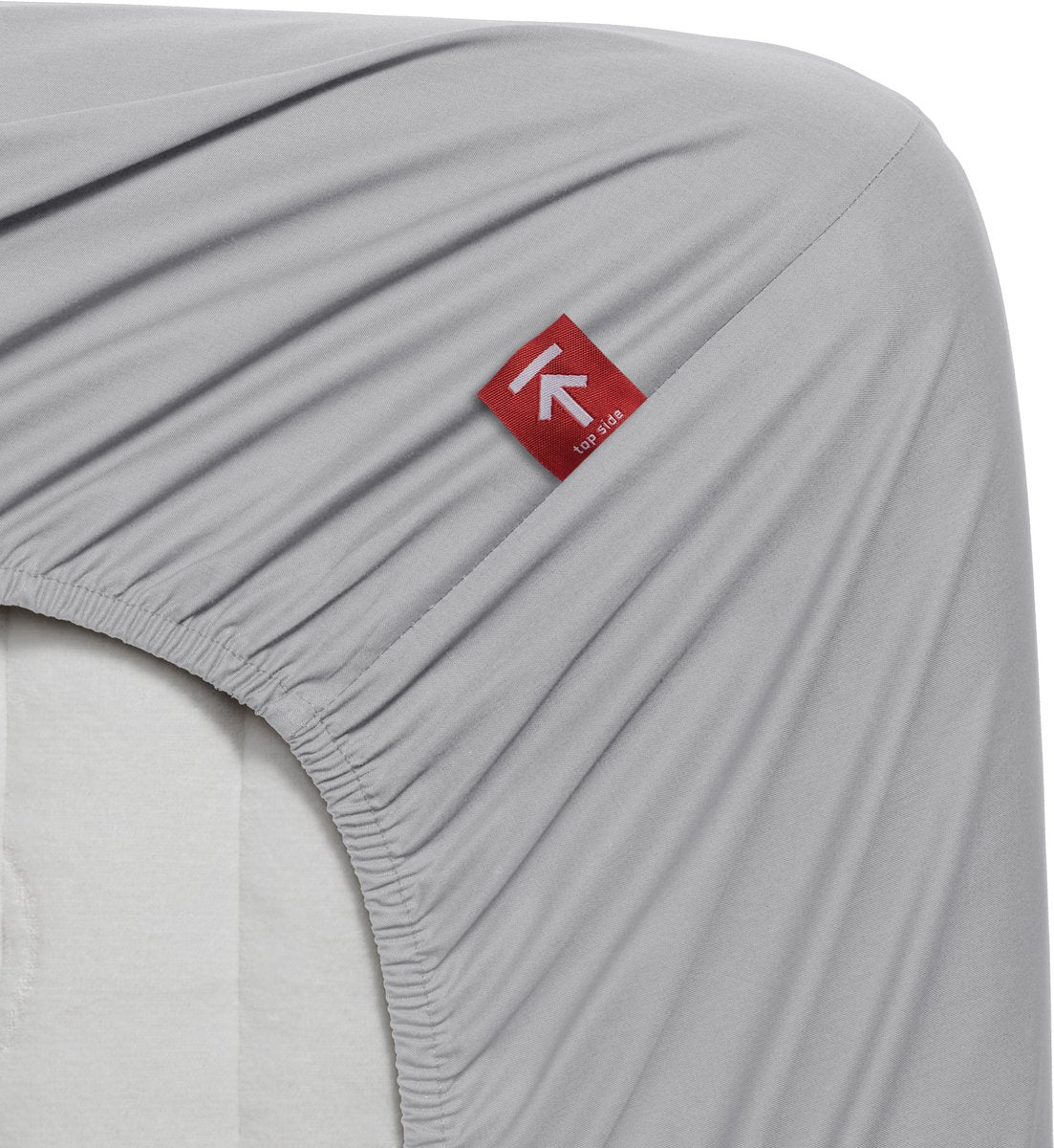 Bedinghouse percale de coton - surmatelas - 160x200 - gris clair
