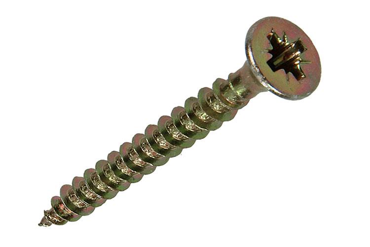 Mack 1020093 - vis pour panneaux d'aggloméré avec tête jaune vz 200 pcs 4,0 x 35 mm | 5 pièces