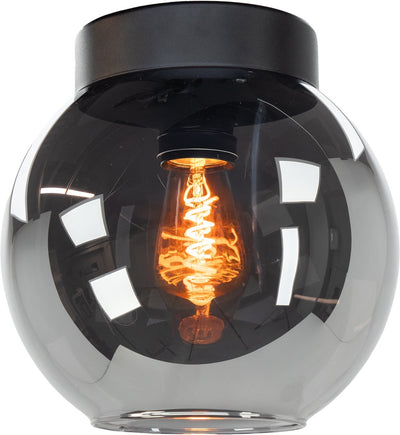Plafonnier Eglo centara - e27 - ø 20 cm - verre fumé noir