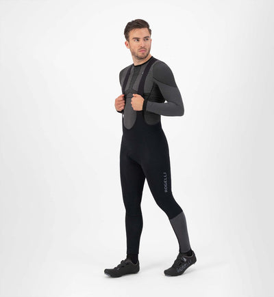 Rogelli Essential - Short de cyclisme haute visibilité pour hommes - bretelles - noir - 3xl