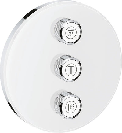 Grohe grohtherm smartcontrol - partie triple en saillie - volume (vanne d'arrêt) - ronde - blanc