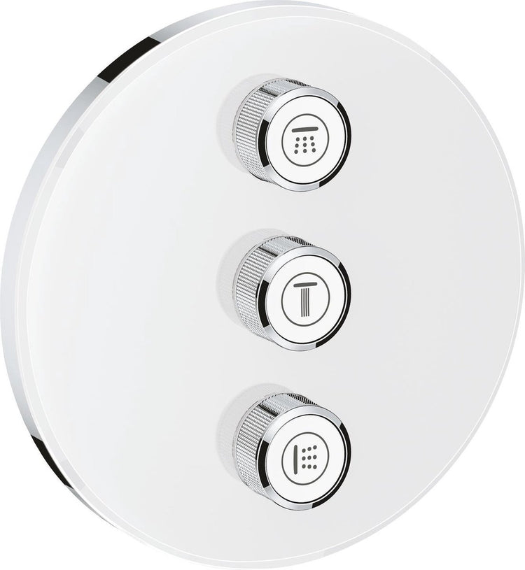Grohe grohtherm smartcontrol - partie triple en saillie - volume (vanne d'arrêt) - ronde - blanc
