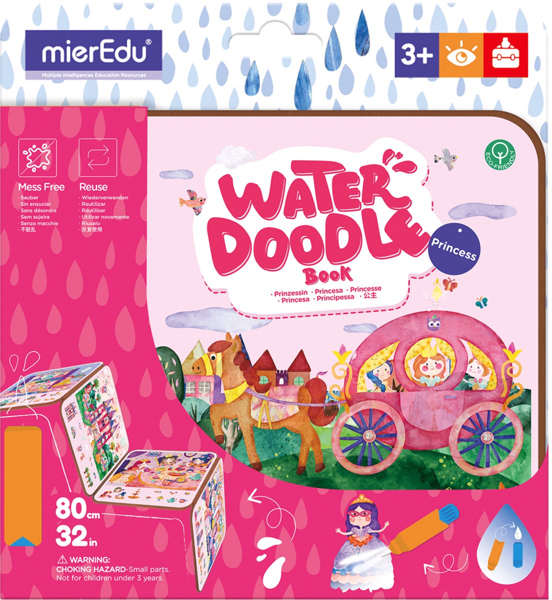 Mieredu - livre de gribouillages sur l'eau - princesse - - livre de gribouillages sur l'eau - princesse