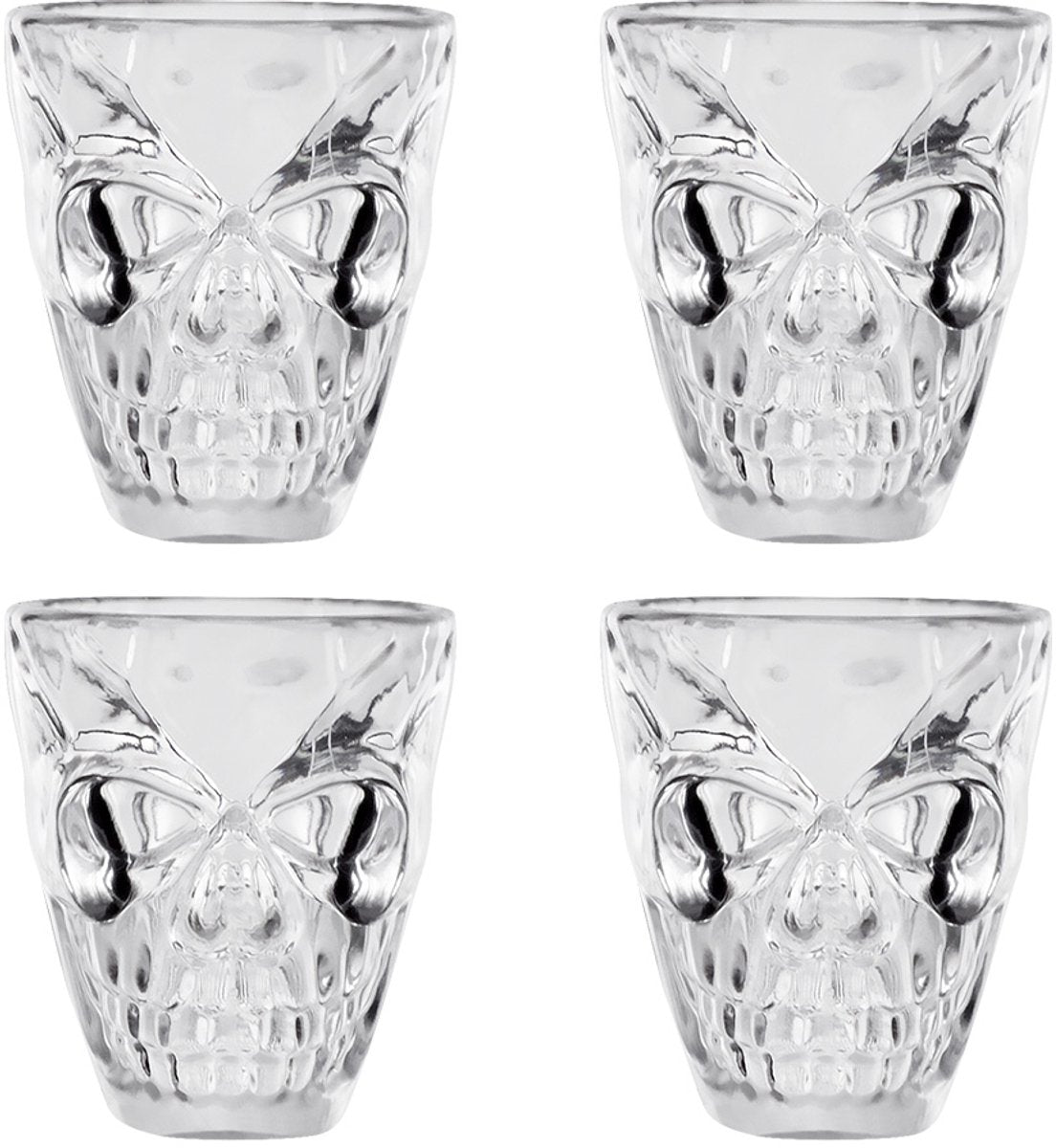 Boland - lot de 4 verres à shot en plastique crâne - horreur - horreur