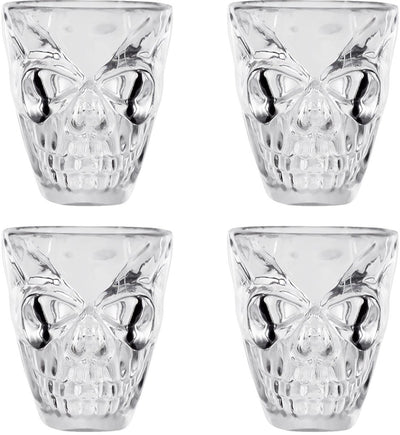 Boland - lot de 4 verres à shot en plastique crâne - horreur - horreur