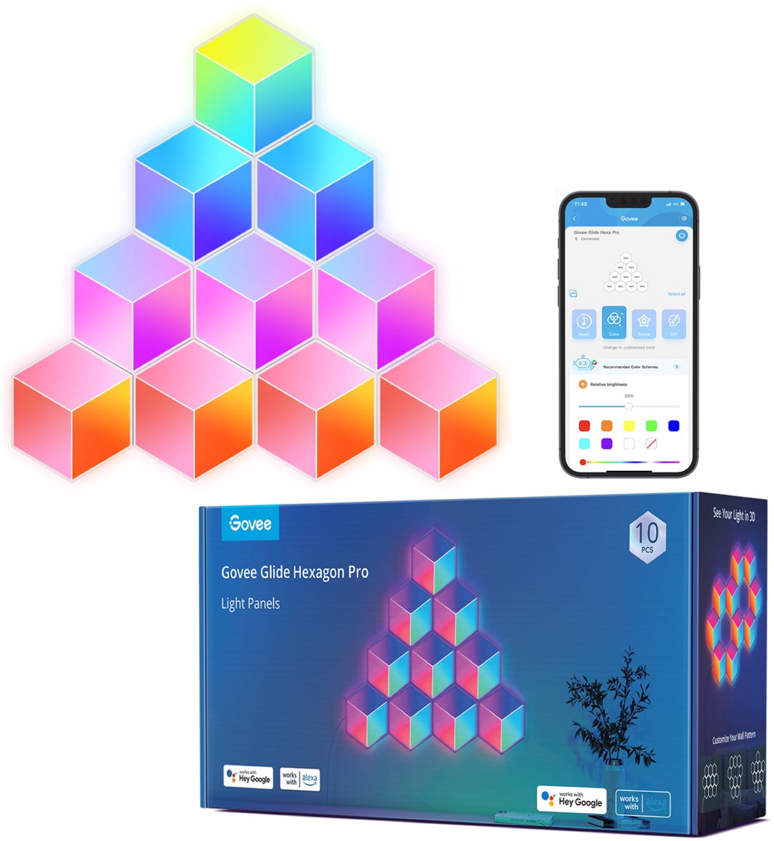 Govee H6066 Glide Hexa LED Panneaux de lumière 10 pack
