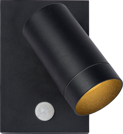 Lucide Taylor - applique murale spot intérieur extérieur - 1xgu10 - ip54 - détecteur de mouvement - noir