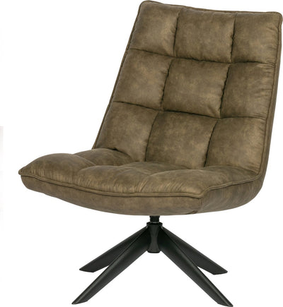Fauteuil pivotant Woood Jouke - cuir artificiel - vert - 97x70x85